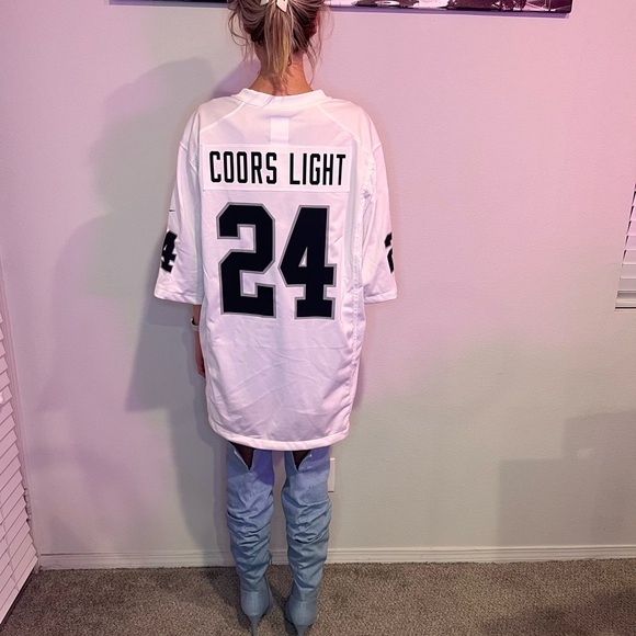 Limited version raiders Coors Light Football Jersey Black Number 24 & NFL logo - Picture 5 of 8